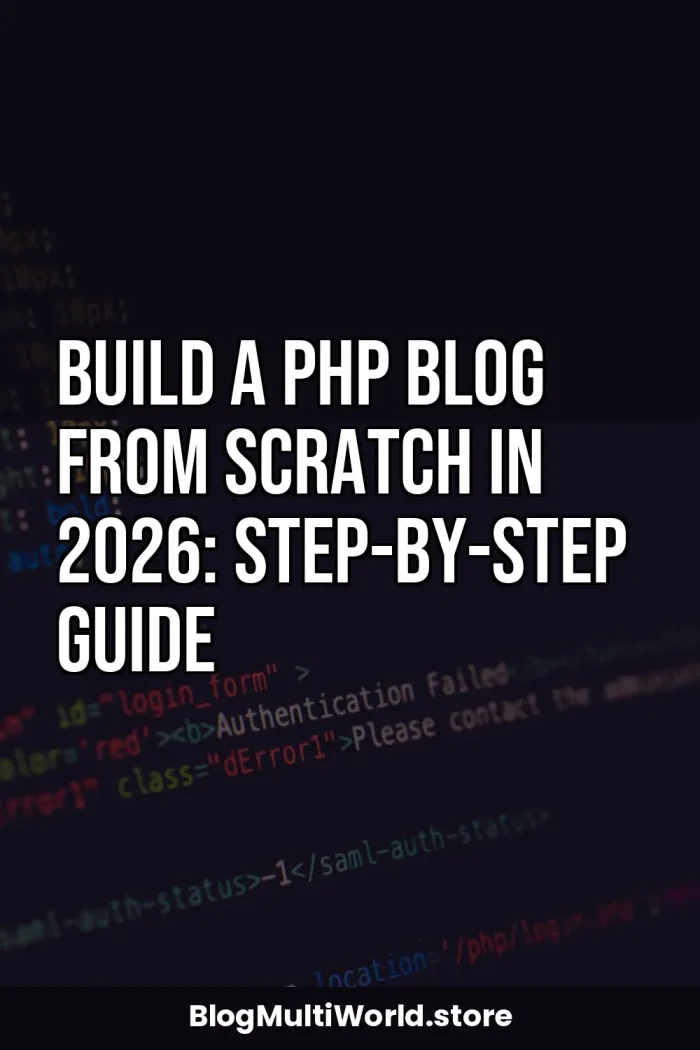 Build a PHP Blog from Scratch in 2026: Step-by-Step Guide