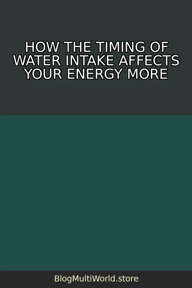 How the Timing of Water Intake Affects Your Energy More Than the Amount